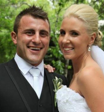 Emma Volkanovski and Alexander Volkanovski on their wedding day.