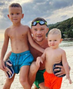 Julia Yan husband Petr Yan and sons Daniil and Konstantin.