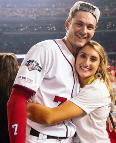 Who is Trea Turner's wife? Kristen Harabedian was star gymnast who  represented North Carolina